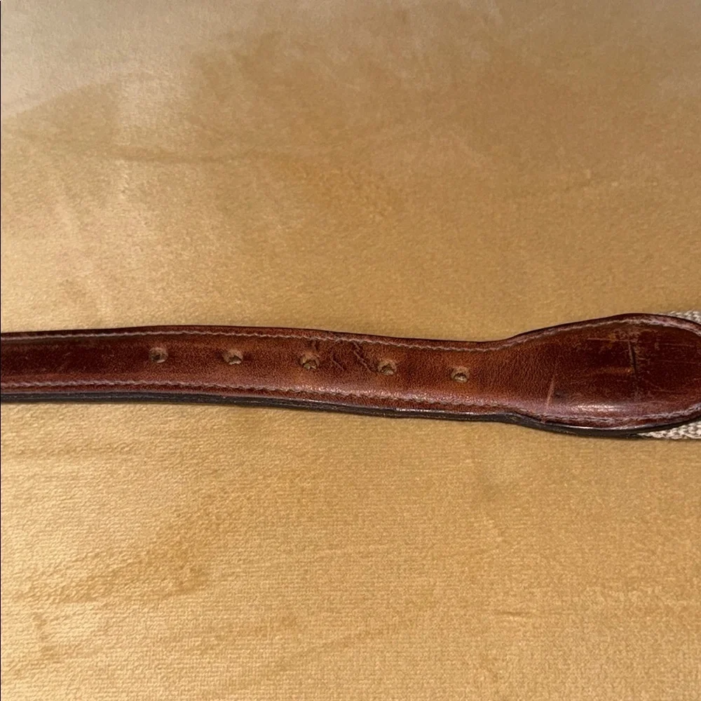 Brown and Tan Two-Tone Belt with Leather Trim
